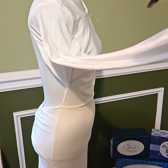 Backless White Sexy Dress by Fashion Nova - Picture 5 of 7